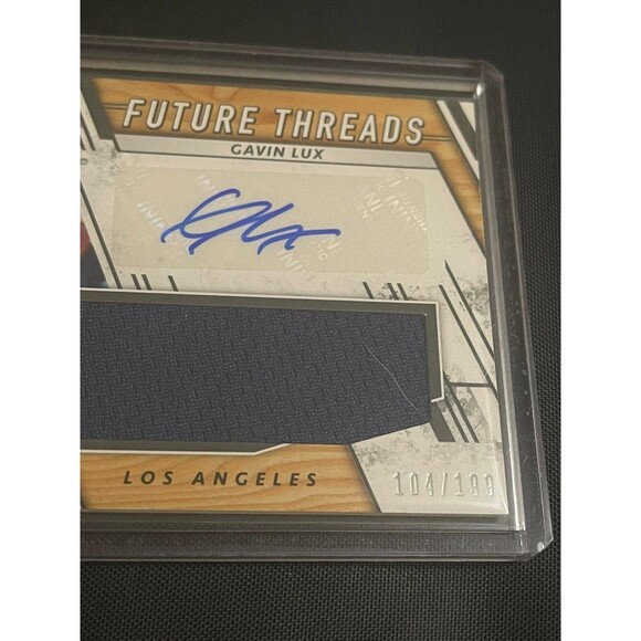 2019 PANINI ELITE EXTRA‎ EDITION GAVIN LUX AUTO JERSEY #/199 FUTURE THREADS - Picture 3 of 6